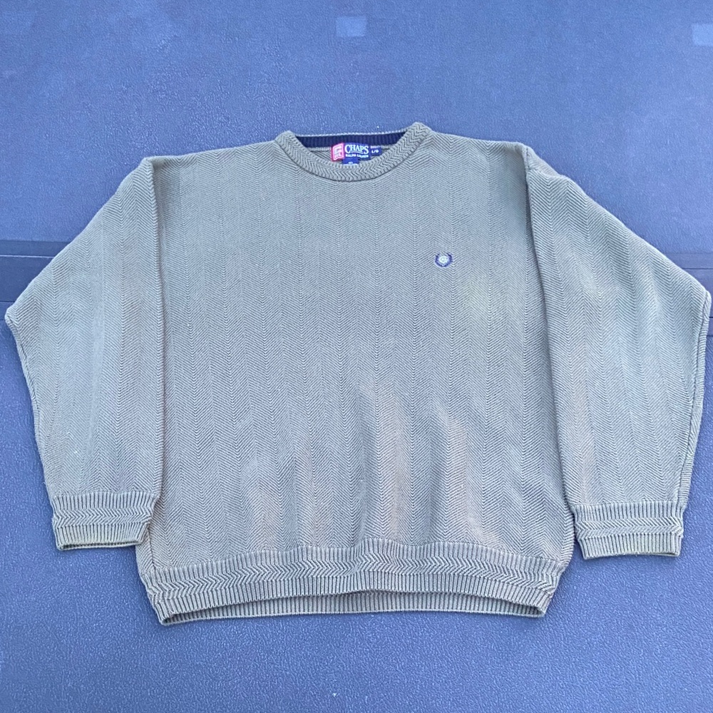 Chaps Men's Crewneck Sweater in Olive